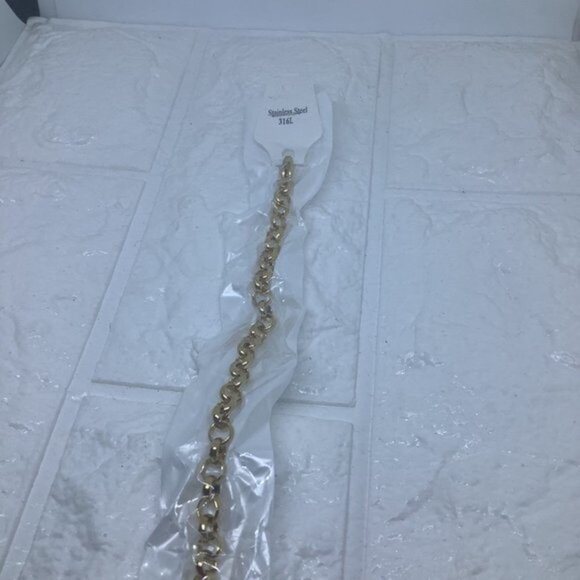 316L Stainless Steel Heart Bracelet Women’s Gold Tone - Picture 5 of 5